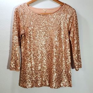 XS J. Crew Sequin Knit Top